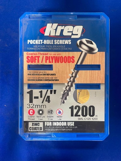 Kreg 1-1/4 in pocket-hole screws coarse thread 1200ct