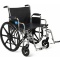 Excel Wheelchair 24in Wide, with Removable Desk- Length Arms and Swing away Footrests