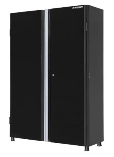 Husky Heavy Duty Welded 20-Ga Steel Freestanding Garage Cabinet, Black (36 in. W x 81 in. H x 24 in.