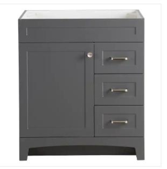 30in Vanity Cabinet 34.21H x 30W x 21.52D Gray