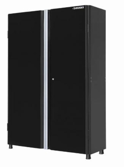 Husky Heavy Duty Welded 20-Ga Steel Freestanding Garage Cabinet, Black (36 in. W x 81 in. H x 24 in.