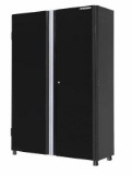 Husky Heavy Duty Welded 20-Ga Steel Freestanding Garage Cabinet, Black (36 in. W x 81 in. H x 24 in.