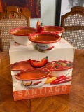 Santiago 3-Section Salsa Bowls w/ Figural Pepper Handle
