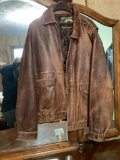 Cabela's Leather Distressed Jacket XL Tall