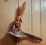 Carved Wall Hanger Native American