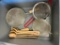 Bus Tub w/ Strainers, Serving Spoons