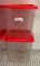Lot of 2, 8-Quart Square Clear Food Storage Containers w/ Lids