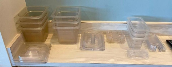 Various Cambro Cold Food Pans w/ Lids and False Bottoms, 1/6-Size, 1/9-Size, See Images