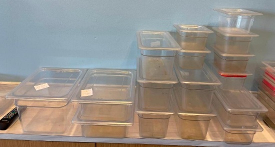 Large Group of Cambro Cold Food Pans w/ Lids, See Images, 1/2-Size, 1/3-Size, 1/6-Size, 1/9-Size