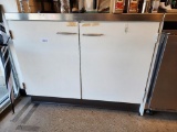Custom Stainless Steel Top Prep Table Top Cabinet w/ 2 Doors & Interior Shelf, 44in x 30in x 36in