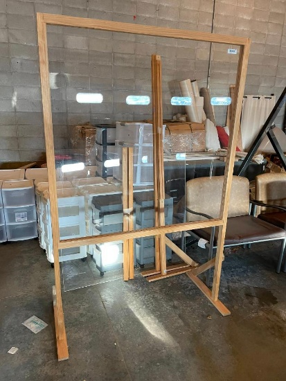 Lot of 2 Large Plexiglass Stands/Dividers, 1 Assembled, 1 Unassembled