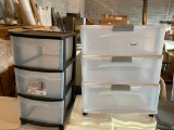 Lot of 4 Sterilite 3-Drawer Rolling Organizer Plastic Cabinets