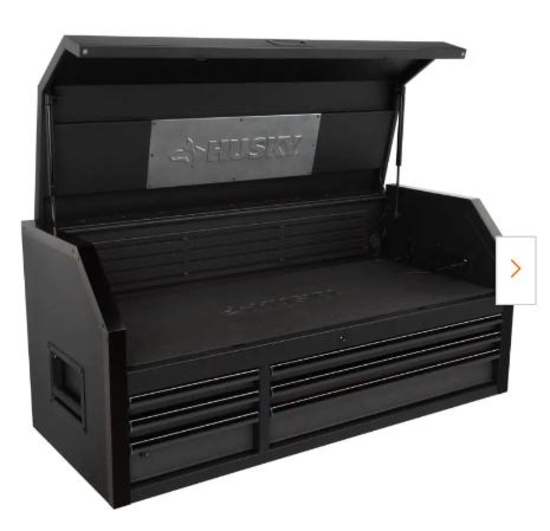 52in W x 21.5in D Heavy Duty 6 Drawer Top Tool Chest with Pull out Work Surface and LED Light in