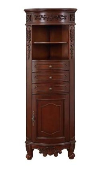 Winslow 22in W x 14in D x 67.5in H Single Door Linen Cabinet Antique
