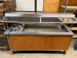 Cold Food or Salad Bar Buffet, 3-Pan Capacity, Mobile Cabinet, Sneeze Guard, Atlas WCM-4 Condenser