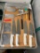 Tray of Utensils, 4 Knives, Spatulas, Serving Spoon, Dicer/Choppers