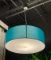 Contemporary Turquois LED Large Pendant Light Fixture, Buyer to Remove, Approx. 36in x 16in