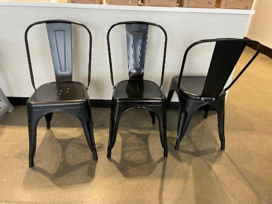 Lot of 3 Metal Restaurant Chairs, Stackable, Sold by the Chair x's 3