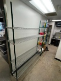 NSF Green Epoxy / Chrome 4-Shelf Restaurant Shelving Unit, 72in x 14in x 87in