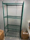 NSF Green Epoxy 4-Shelf Restaurant Shelving Unit, 18in x 36in x 75in
