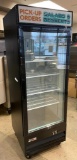 U-Star USRFS-1D/B 28in, 1-Section Glass Door Merchandiser Refrigerator, Like New on Mobile Base