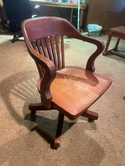 Antique Oak Office Chair