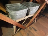 Old Galvanized Wash Tubs and Manual Washer