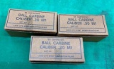 3 Boxes, 150 Rounds Ball Carbine Caliber .30 M1