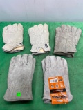 5 Pair: Brahma Quality Leather Gloves Size XXL