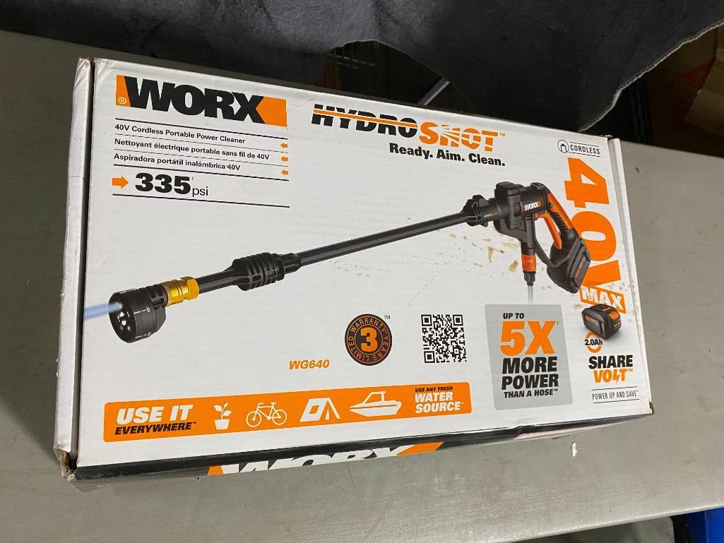 NEW WORX HydroShot 40v Portable Power Cleaner Proxibid