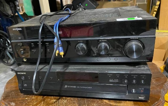 Sony CDP-CE500 Compact Disc Player, Insignia NS-R2001 AM/FM Stereo Receiver