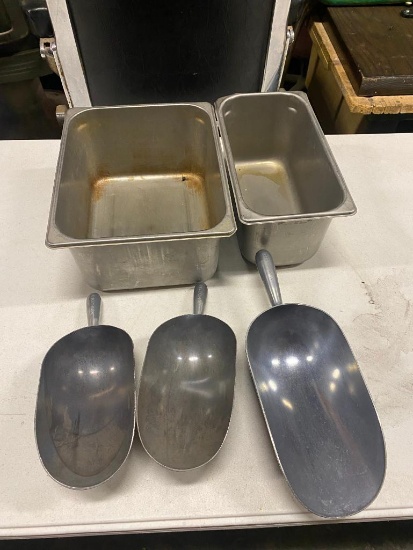 Three Ice Scoops, Two Steam Pans