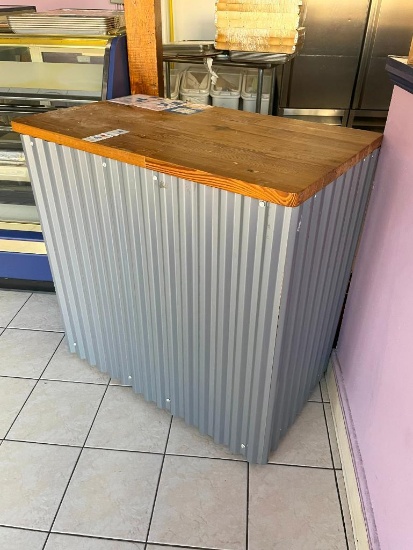 Galvanized Front Host Stand / Reception Counter, Shop Made, 42in x 25in Top