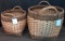 Two Threshold Rattan Woven Baskets 15in and 18in