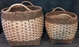 Threshold Rattan Woven Baskets, 15inx15inx15in & 18inx18inx18in