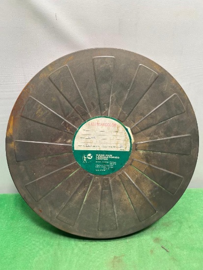 Vintage Metal Film Reel Canister w/ Film Reel Inside
