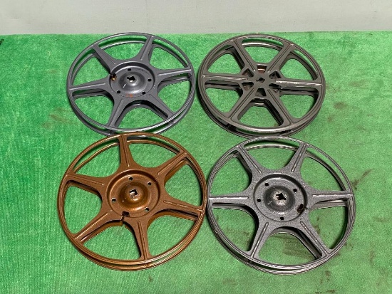Lot of 4 Rare Metal Goldberg Bros Film Reels