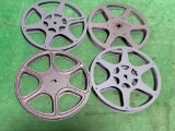 Lot of 4 Vintage Metal Goldberg Bros 16mm Film Reels 400ft