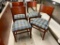 Lot of 4 Restaurant / Banquet Chairs, Wood Frame, Padded Seat, Design Fabric
