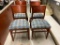 Lot of 4 Restaurant / Banquet Chairs, Wood Frame, Padded Seat, Design Fabric