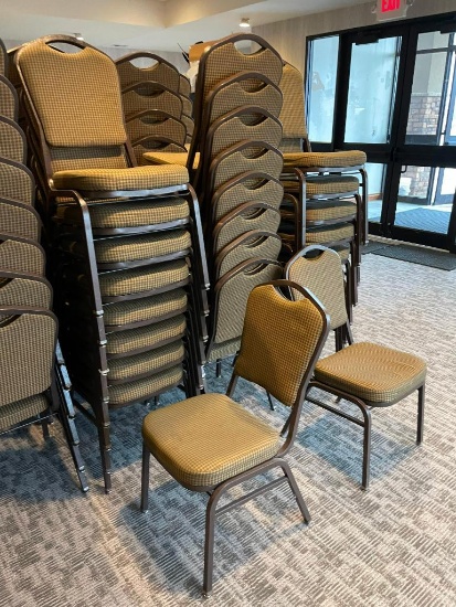 Lot of 25 Stacking Banquet Chairs - Mity-Lite, Fabric Design, Padded