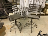 Lot of 2 Iron Swivel Bar Stools, Needs Some Repair, As-Is