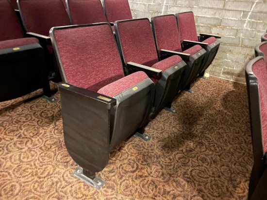 Four Theater Seats, Bolted to Floor, Buyer to Remove, Backs Don't Rock or Recline