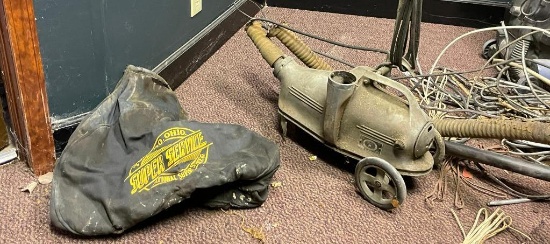Vintage Super Service Model M Canister Vacuum, Rough Shape, Missing Wheel