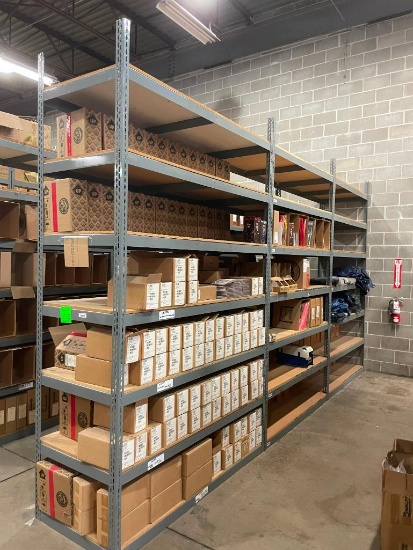 HD Steel Shelving w/ Wood Shelves, 3 Connected Units, ea. 10ft H, 6ft W, 30in D, 7 Shelves