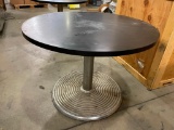 Round Retro Restaurant Table, Single Pedestal, Very Heavy! 42in