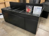 Double-Sided LP .33RPM Vinyl Record Merchandising Display w/ Cabinet Storage Below