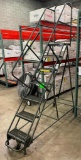 Gillis USA Steel Warehouse Rolling Safety Ladder, 7-Setp