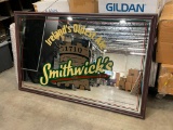 Large Smithwick's Advertising Mirror w/ Wood Frame, 63in