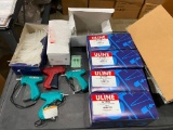 Group of ULINE MARK III Tag Guns w/ Large Amount of 3in Standard Fasteners 5M/CT S7106